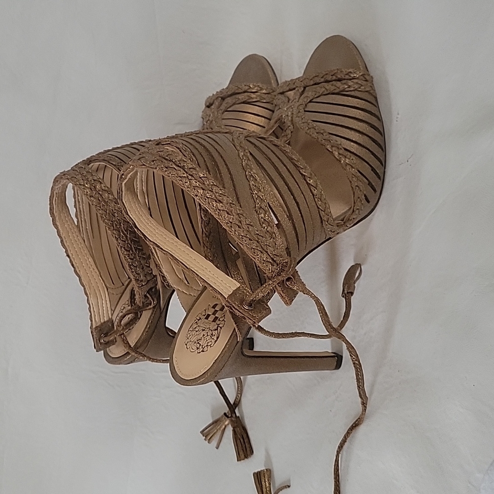 NEW Vince Camuto Kabira Sandals Bronze Heels Size 10 - Picture 2 of 12